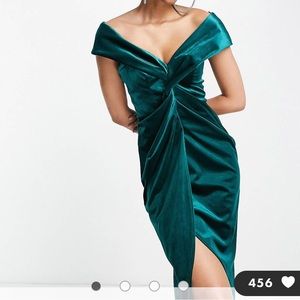 ASOS - Green Velvet Dress - Size 10